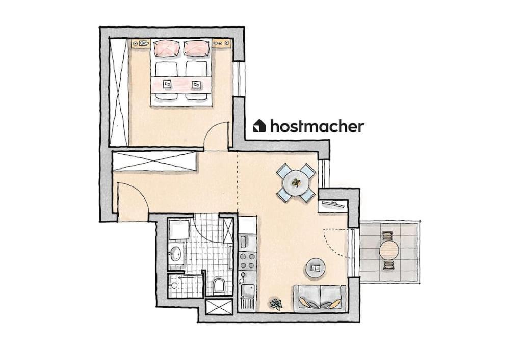 Elegant 1Br Flat With Balcony By Hm Lägenhet Wien Exteriör bild